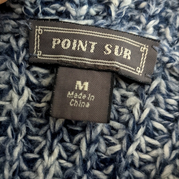 J Crew Point Sur ribbed turtleneck sweater in marled blue - Picture 3 of 5